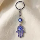 PROMO X12 - Llavero Mano Fátima Azul (11x3cm)