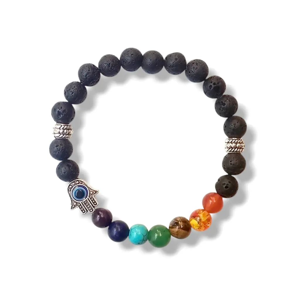 PROMO X12 - Pulsera Roca Volcánica Chakras
