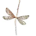 Colgante - Libélula alas doradas (25x14cm)