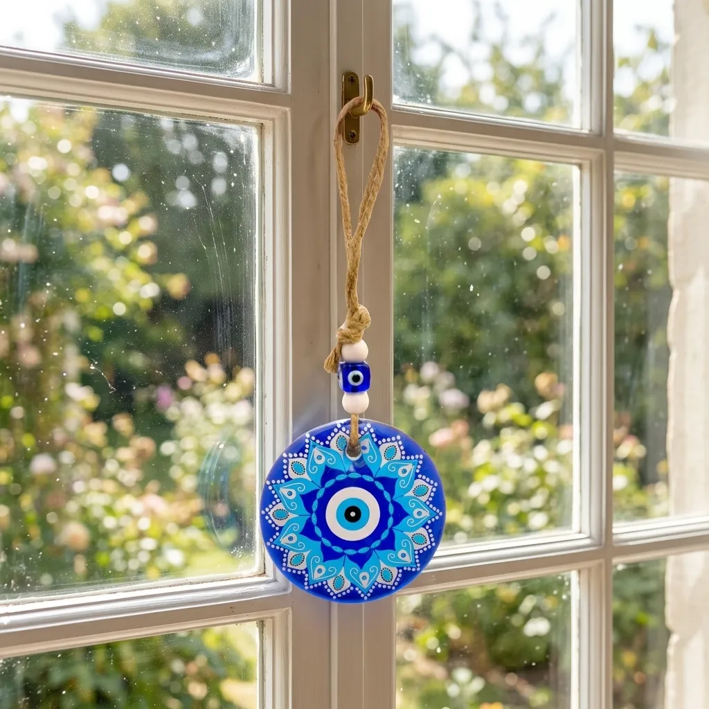 Colgante - Ojo turco con soga GRANDE (20x8cm)