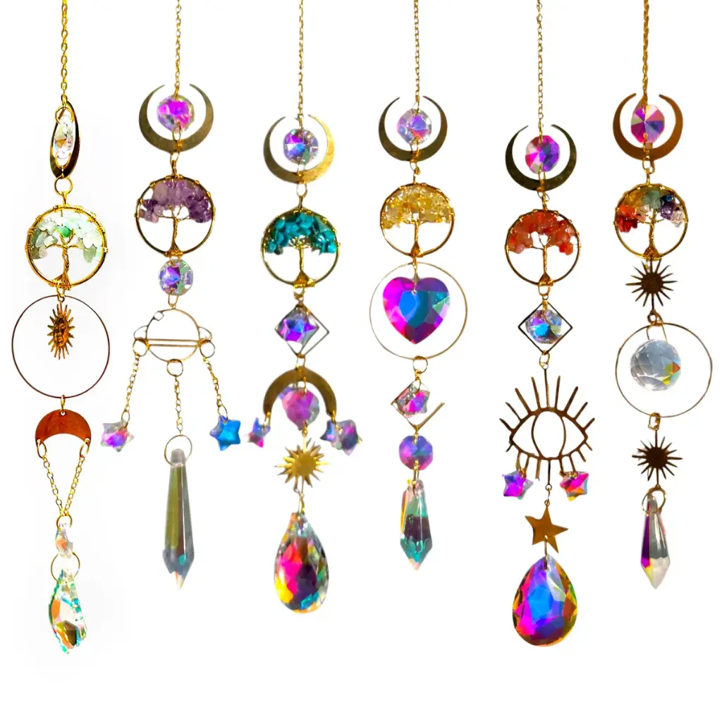 Colgante de Cristales - Tira atrapasol con arbolito (40x3cm) 