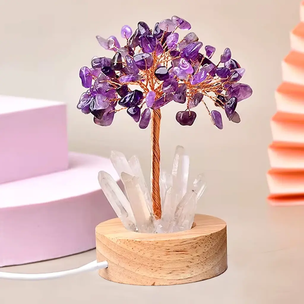 Lampara de Cristales - Árbol de Amatista (11x6cm)