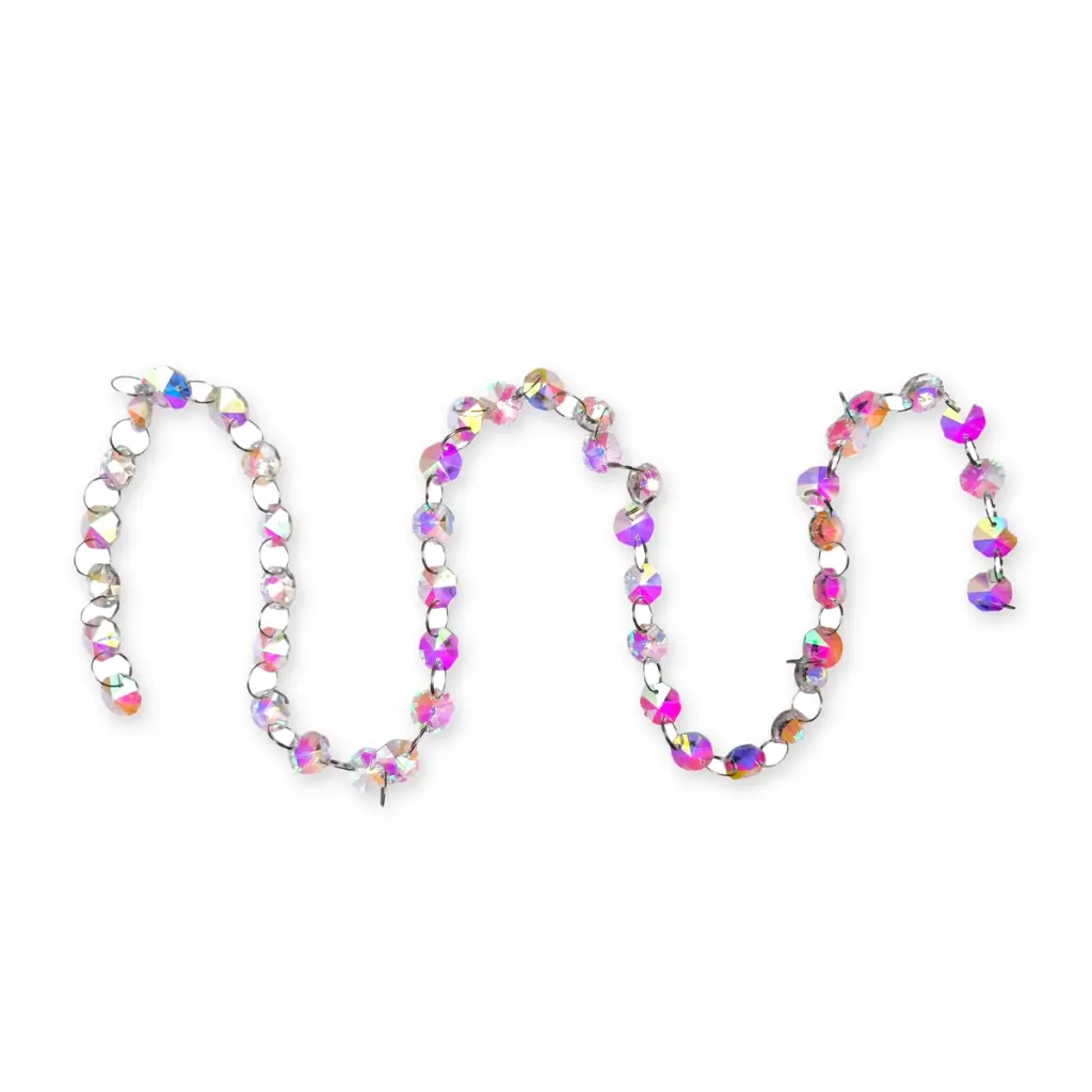 Tira 1 Metro Cairel TORNASOL Vidrio Hexagonal 14mm