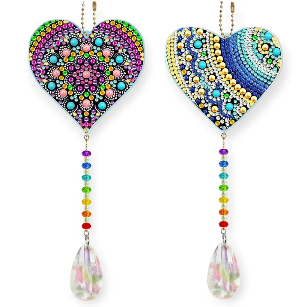 Set Diamantes x2u - Mandala Corazon Atrapasol (para armar)