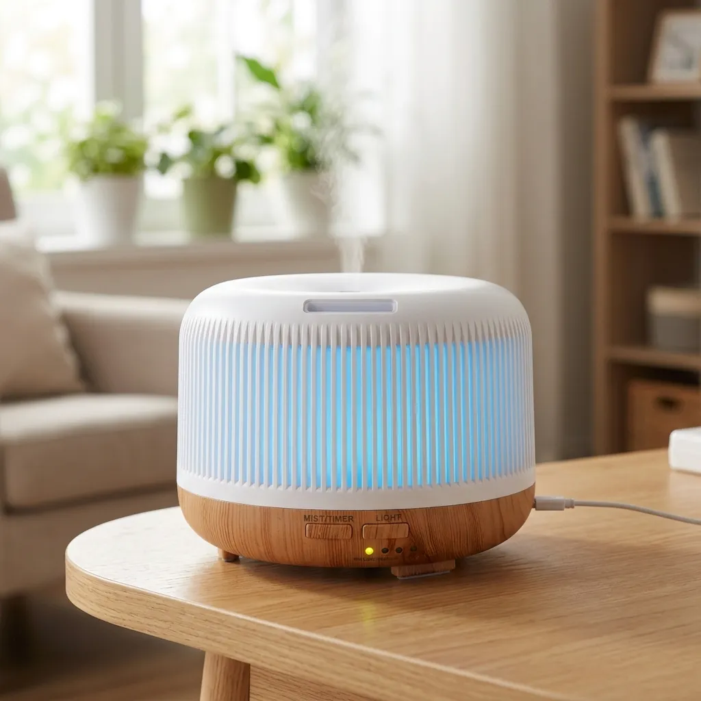 Humidificador USB Redondo Grande 7 Colores (Sin filtro - apto aceites)
