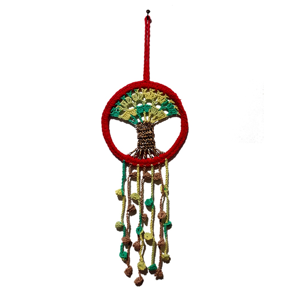 LiQUIDACIÓN - Crochet 12cm Arból círculo rojo