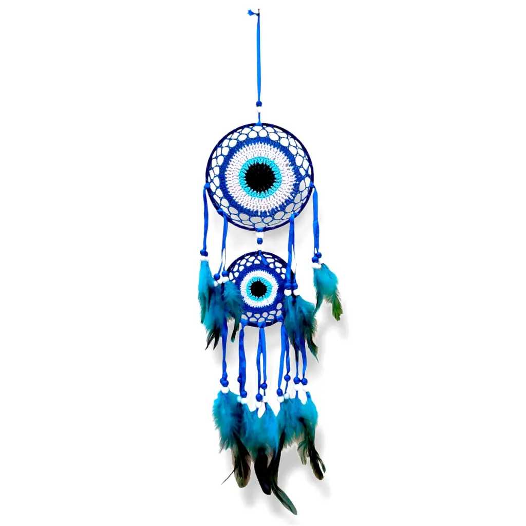 Atrapasueños Crochet -  Ojo Turco Doble (66x16cm)