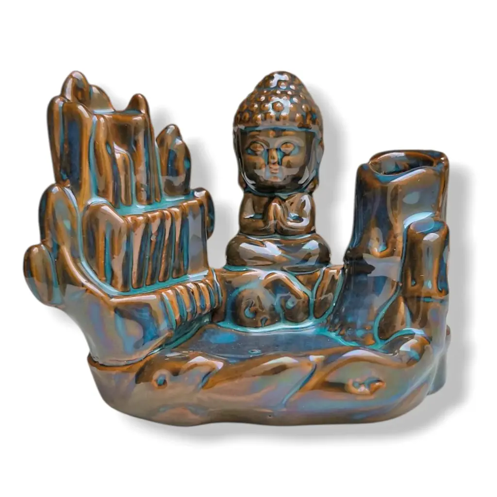 Cascada de humo Cerámica Buda en la montaña (12x9cm)