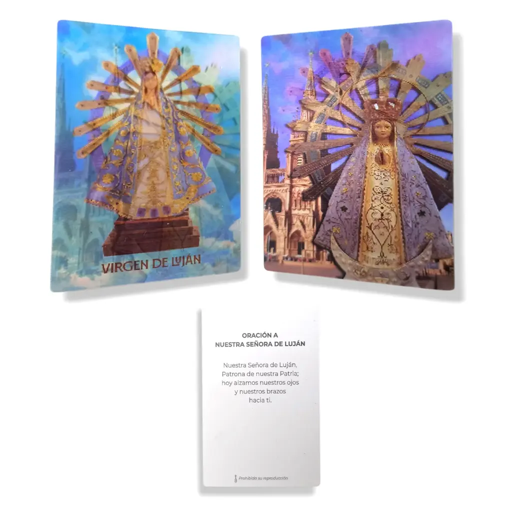 Promo x10 - Estampita Holográfica - Virgen Luján (8cm)