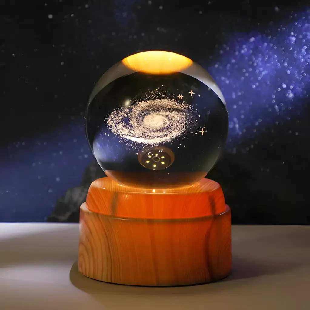Lampara Esfera de Vidrio GIRATORIA - Galaxia (6cm)
