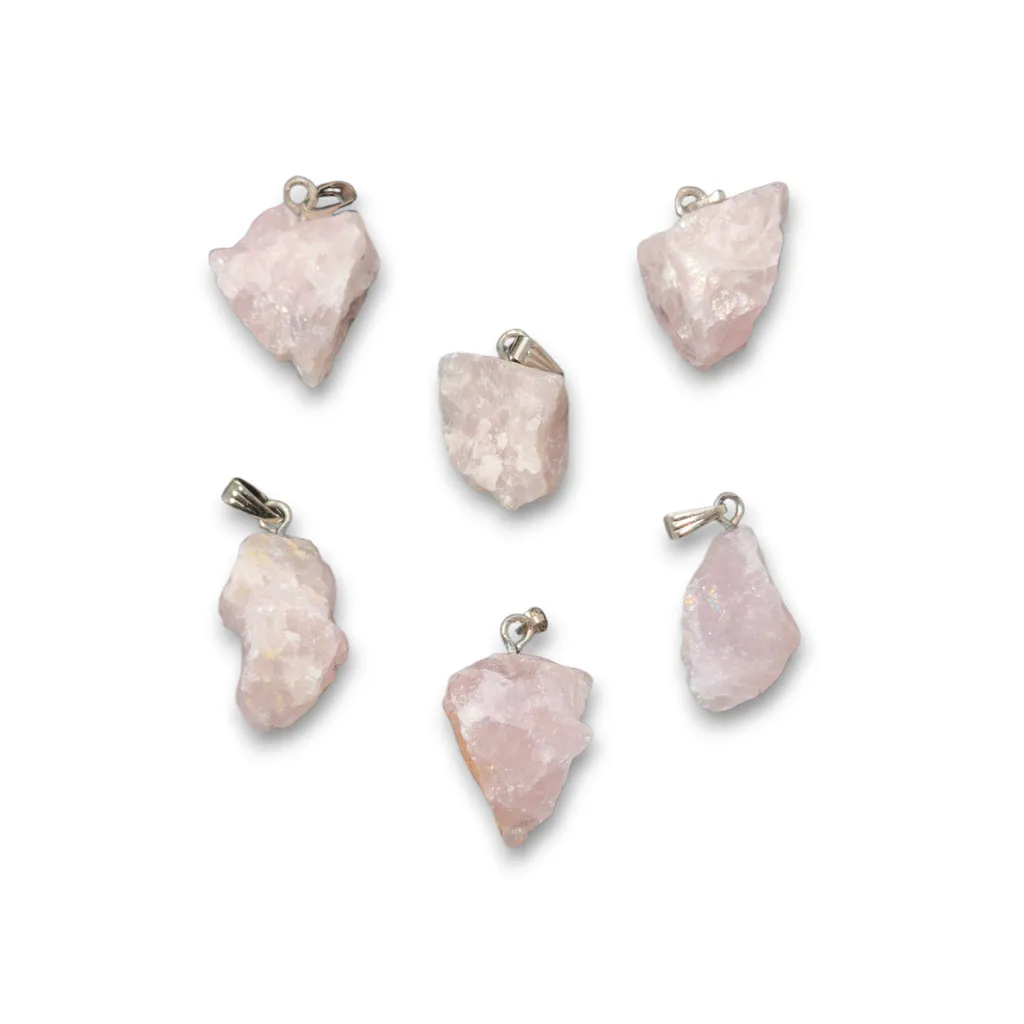 Dije en Bruto Cuarzo Rosa