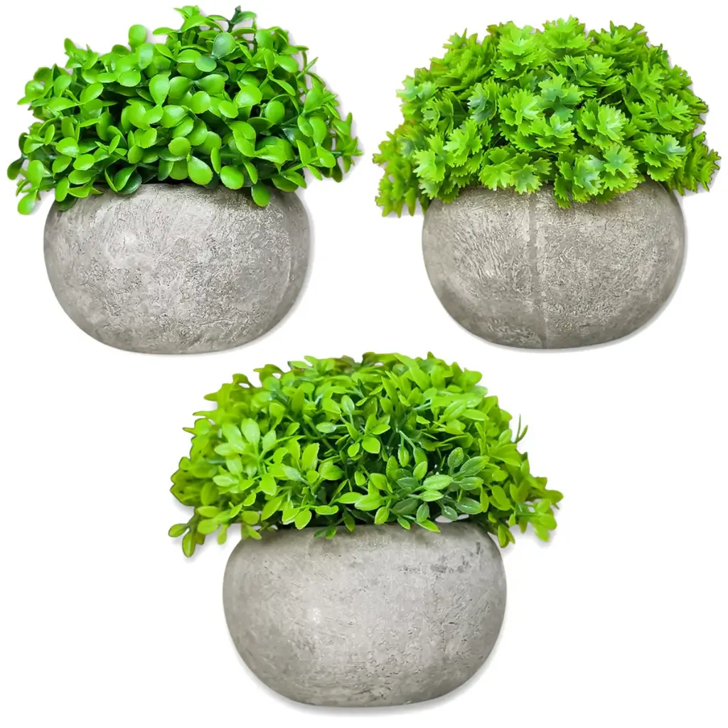 Maceta Cemento Hojas Verdes (12x12)