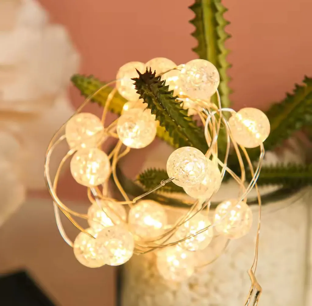 PROMOX12 - Tira Led de Bolitas 1mts Pilas chicas (Incluidas)