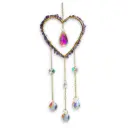 Colgante de Cristales - Corazon con Amatista Grande (32x10cm)