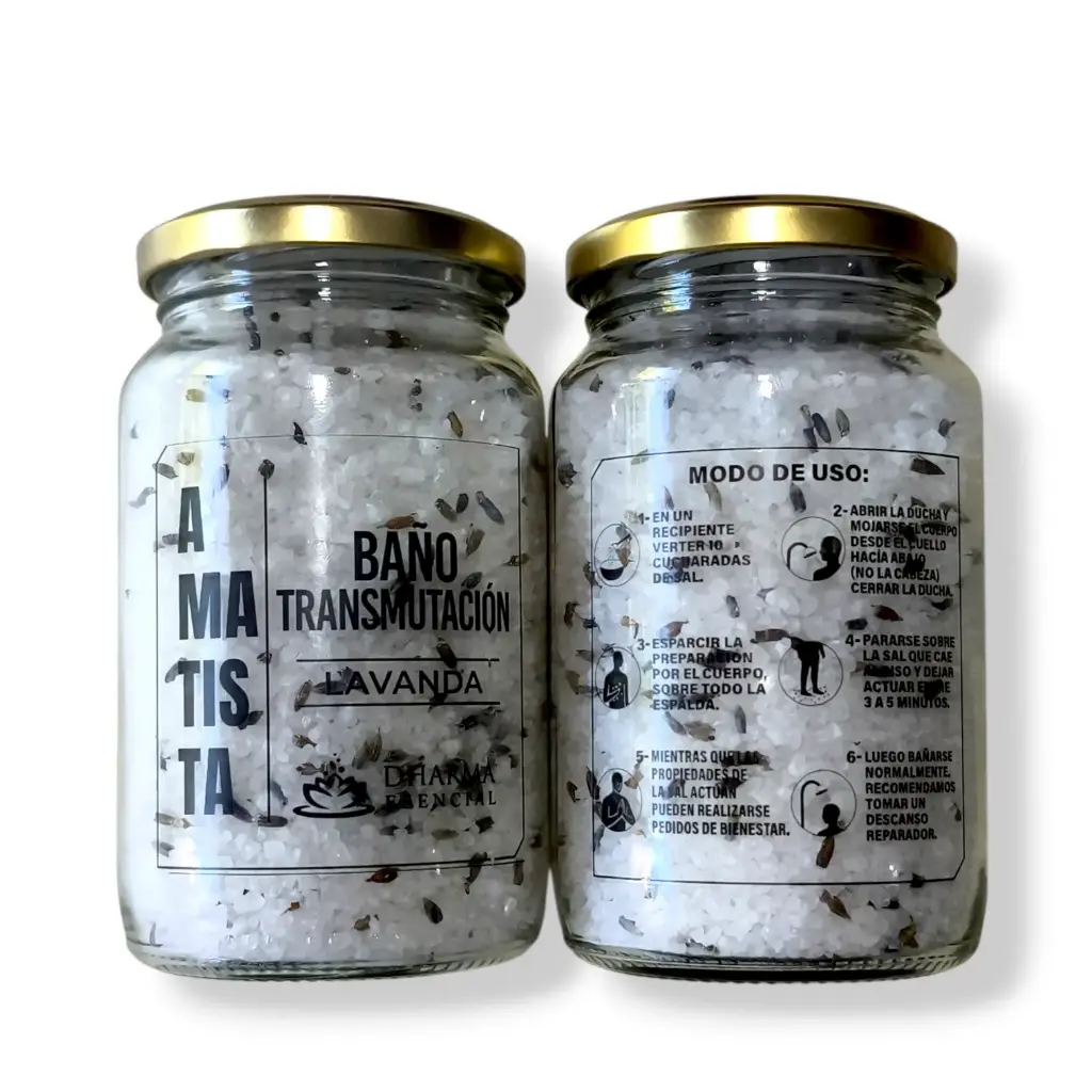 Frasco 360ml - Sales de Baño Transmutación Amatista Lavanda (500g)