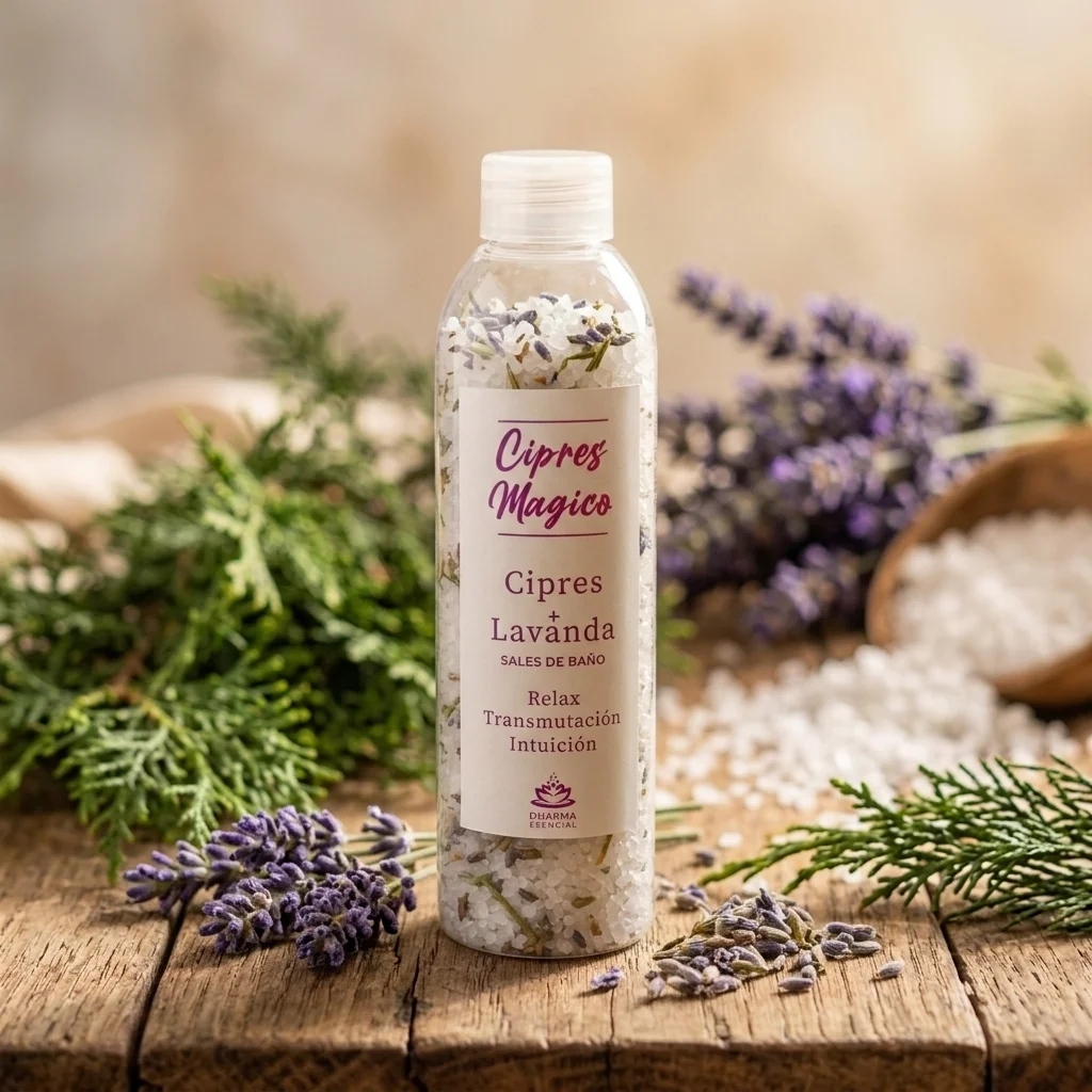 Envase 200ml - Sales de Baño Cipres & Lavanda (250g)