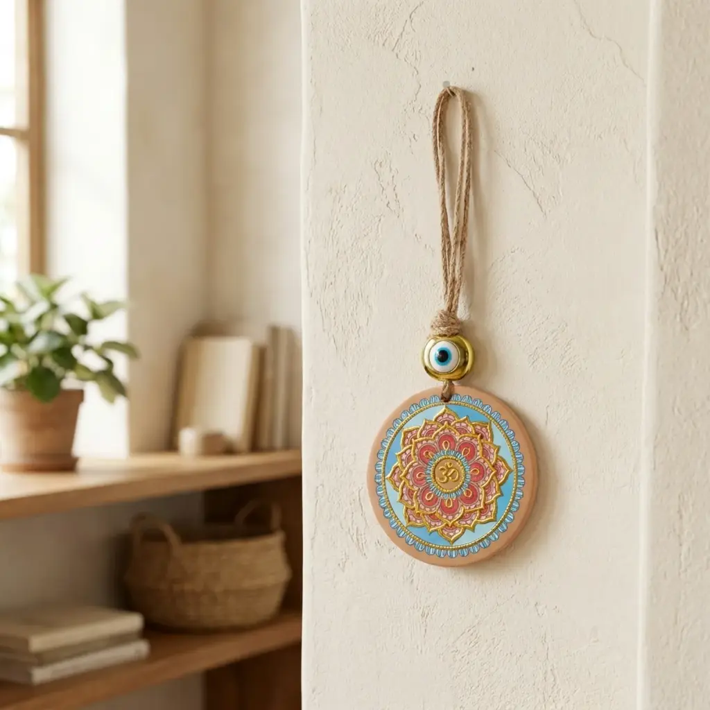Colgante con soga - Mandala OM (22x8cm)