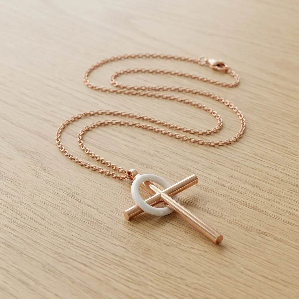 Collar de Acero Inox. Cruz (5cm) 
