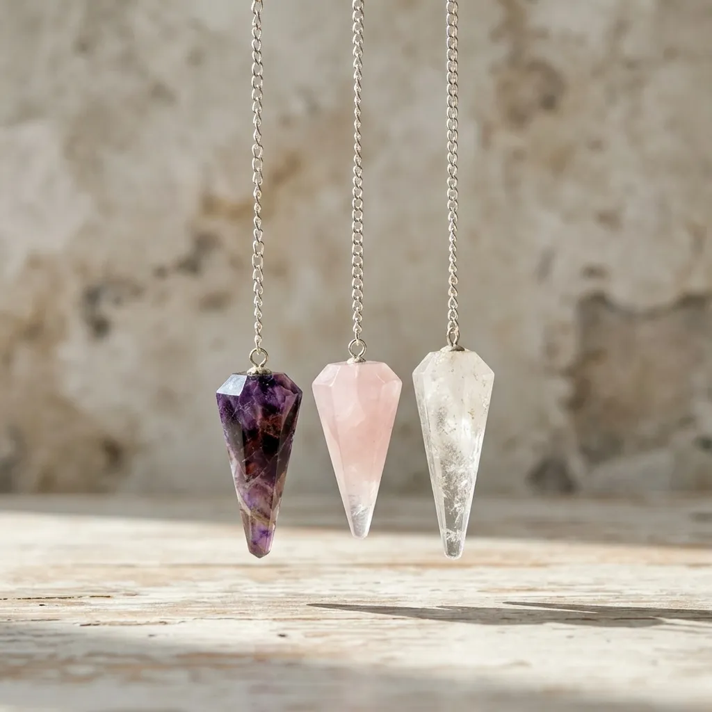 Péndulo de Cristales- 22cm