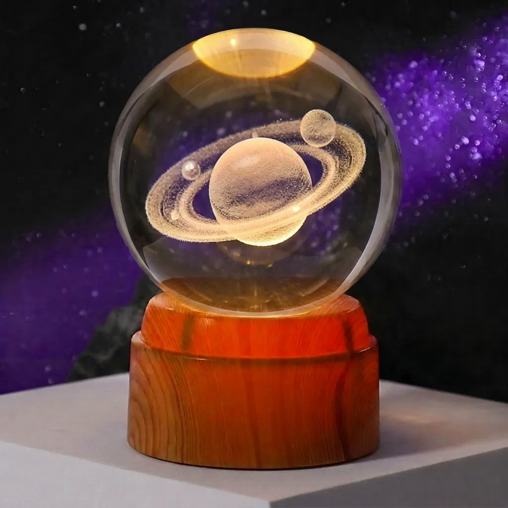 Lamp. Esfera de Vidrio GIRATORIA - Saturno (8cm)