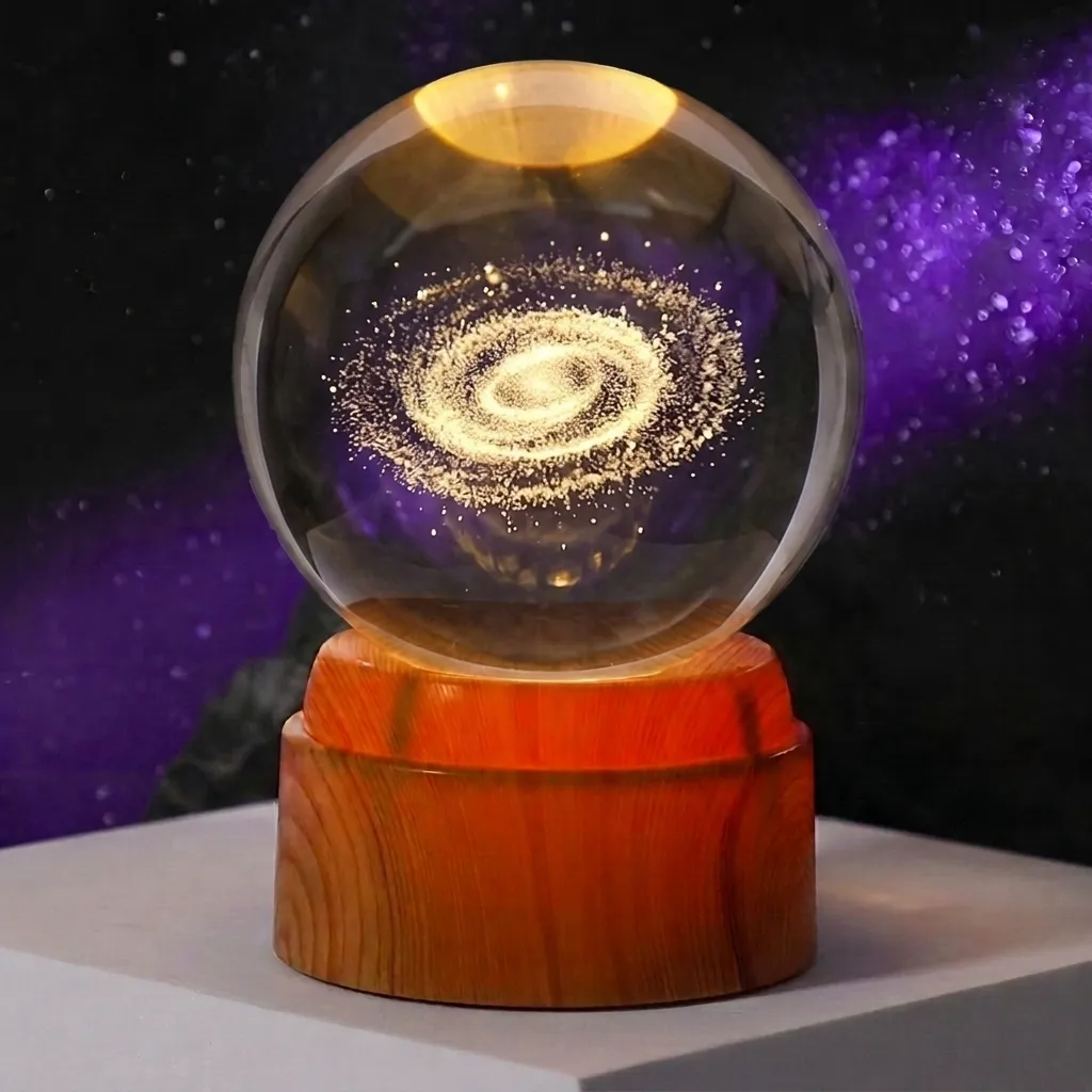 Lamp. Esfera de Vidrio GIRATORIA - Galaxia (8cm)