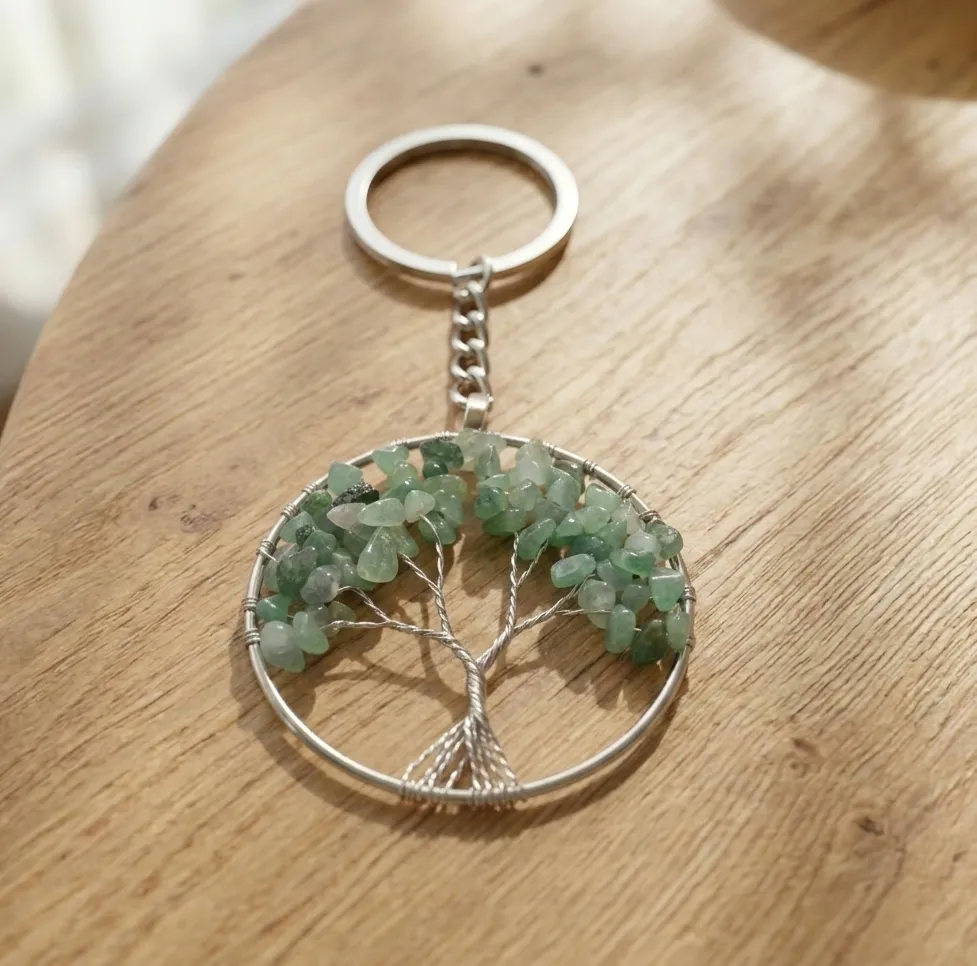 Llavero de Cristales - Árbol Cuarzo Verde (5cm)