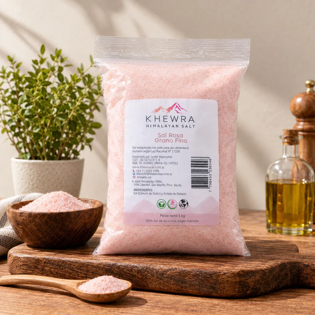 1kg Sal del Himalaya Rosa Grano Fino (Bolsa Ziploc) 
