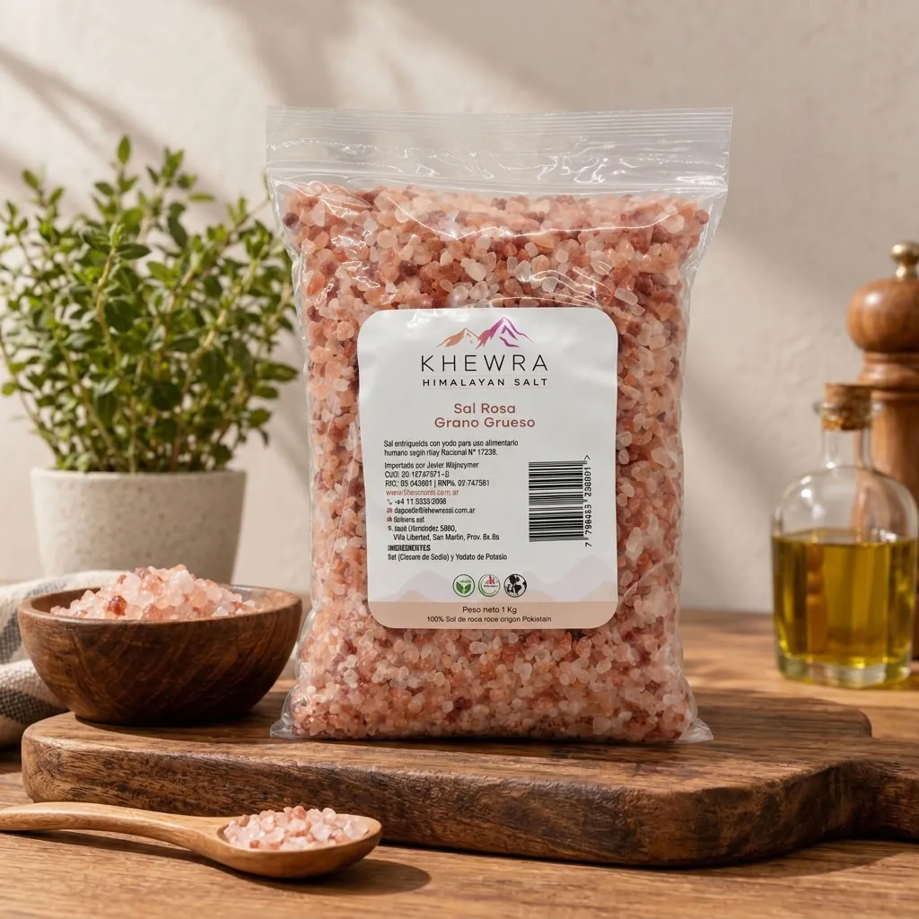 1kg Sal del Himalaya Rosa Grano Grueso (Bolsa Ziploc)