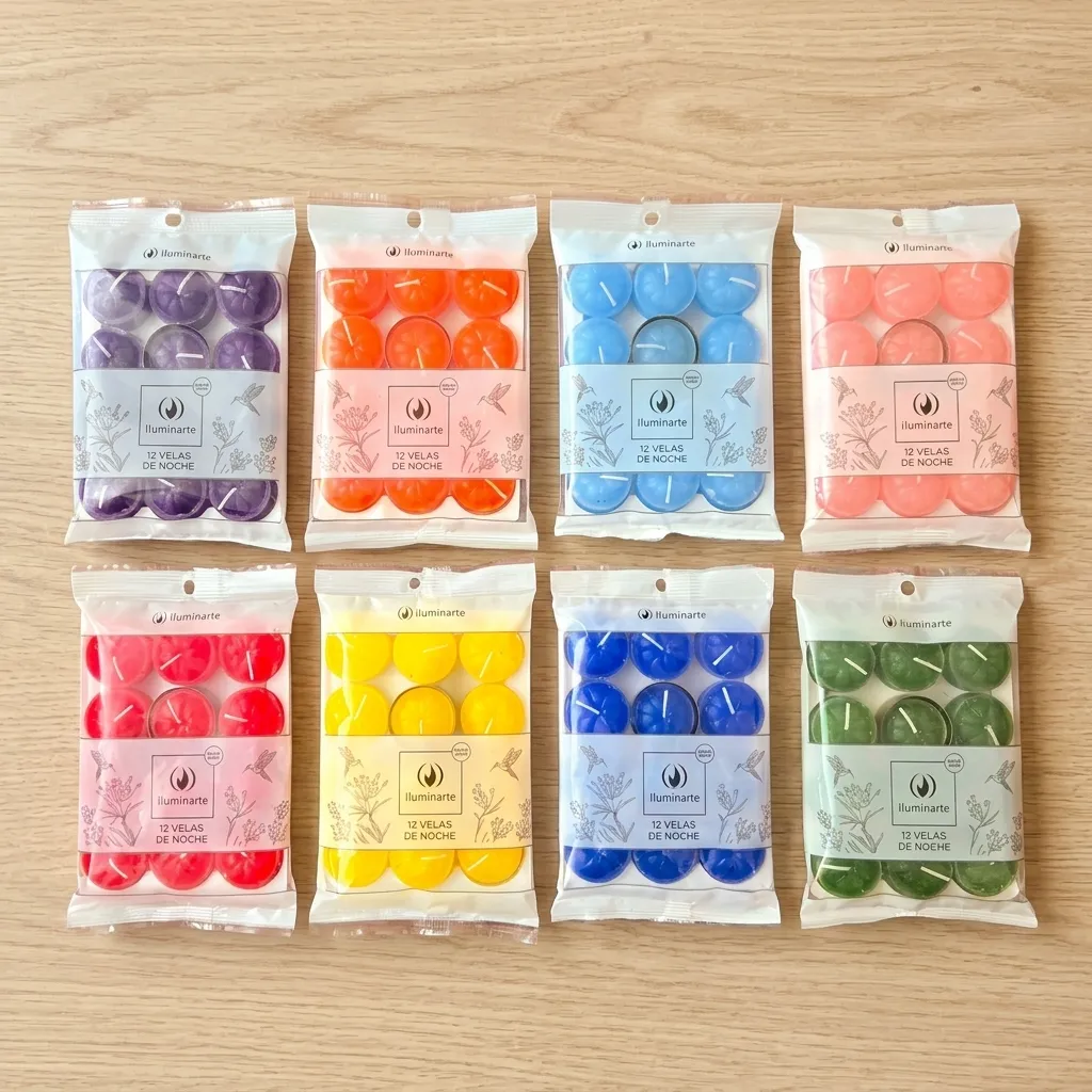 Velas de noche x12 de colores