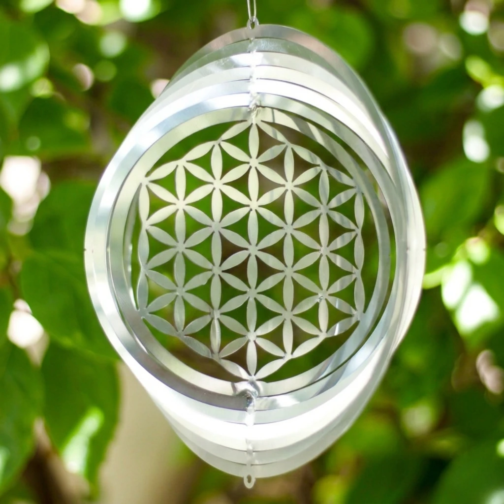 WindSpinner 20cm - Flor de la vida (Acero Inox.)