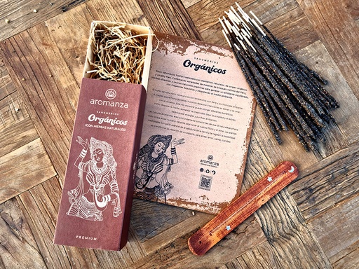 Box x30 Sahumerio Orgánicos + Portasahumerio Aromanza