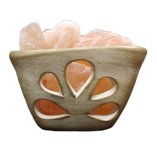 Lámpara de Sal Cuadrado luz de pétalos 10x8cm