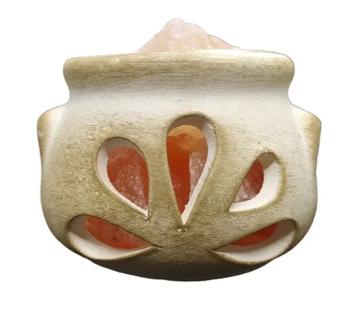 Lámpara de Sal Vasija de pétalos 10x9cm