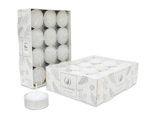 Velas de noche x24 con 24 chapitas