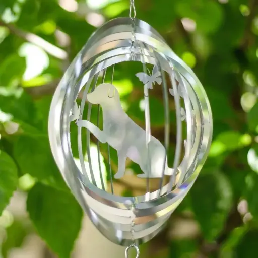 [WINA20-011] WindSpinner 20cm - Perro naturaleza (Acero Inox.)