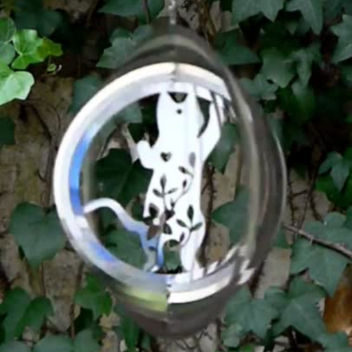 [WINA20-006] WindSpinner 20cm - Gato cósmico (Acero Inox.)