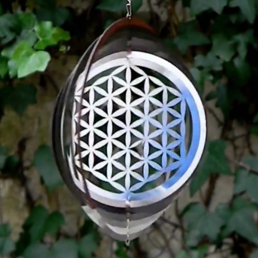 [WINA20-004] WindSpinner 20cm - Flor de la vida (Acero Inox.)