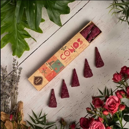 Sahumerios S.M. en Conos - Pétalos de Rosa (8u)