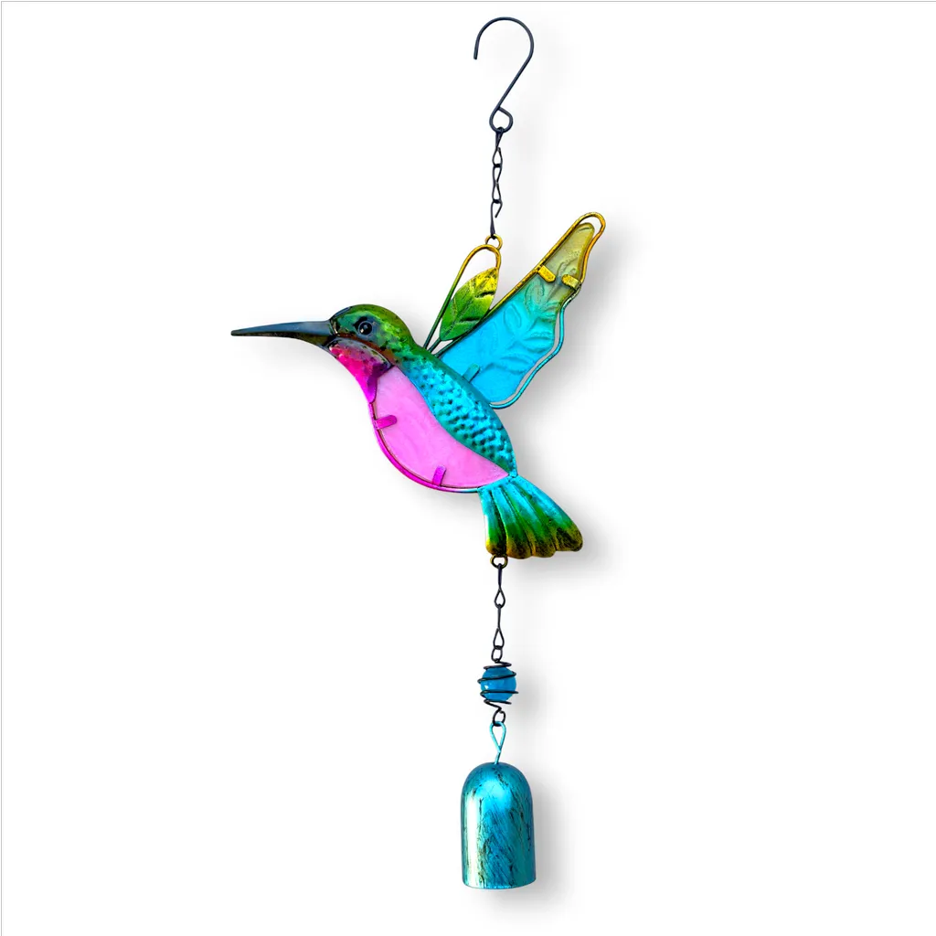 [ONC-025] Colgante Metal Colibri con Campanita - 38cm Alto