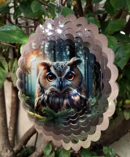 [WINP20-002] WindSpinner 20cm - Buho sabiduría (Pintado ambos lados)
