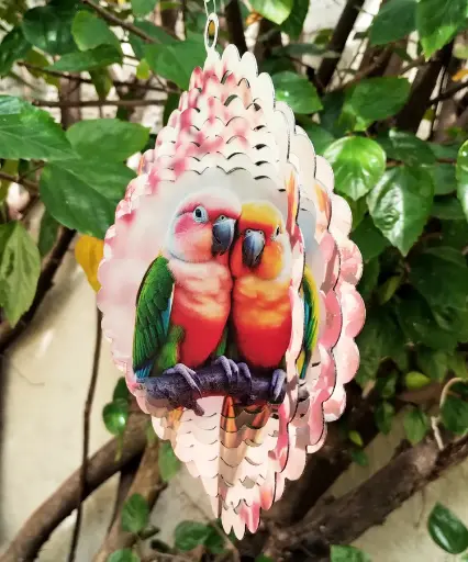 [WINP20-015] WindSpinner 20cm - Loritos enamorados (Pintado ambos lados)