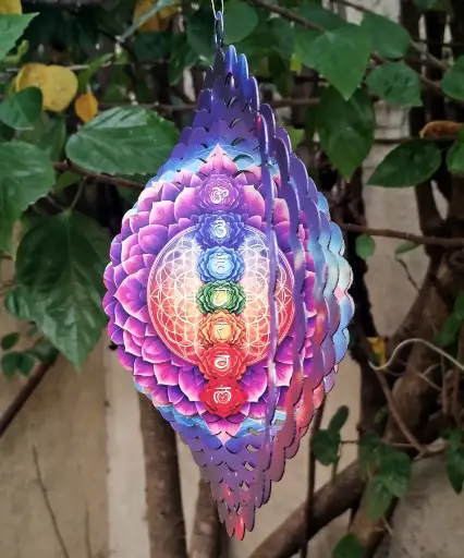 [WINP20-016] WindSpinner 20cm - Mandala 7 Chakras (Pintado ambos lados)