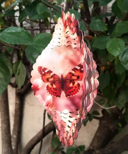 [WINP20-018] WindSpinner 20cm - Mariposa en flores (Pintado ambos lados)