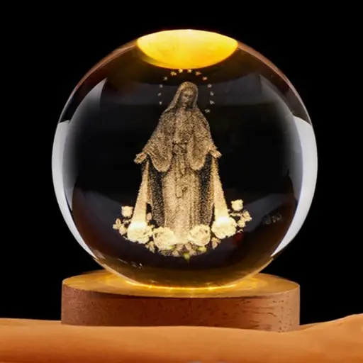 [IMP-153] Lampara Esfera de Vidrio - Virgen María (6cm)
