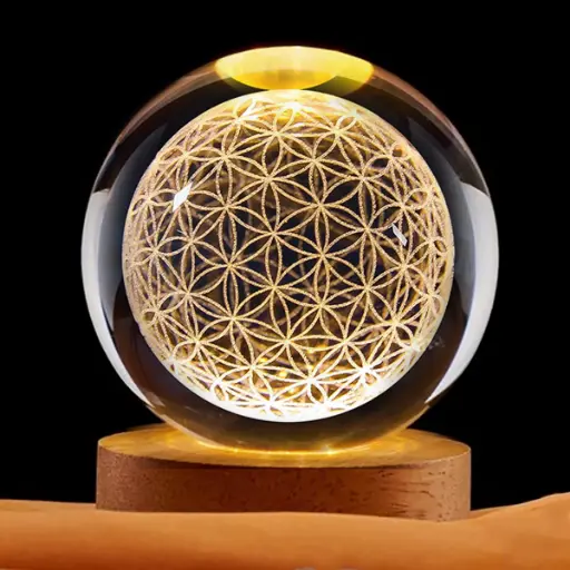 [IMP-136] Lampara Esfera de Vidrio - Flor de la vida (6cm)