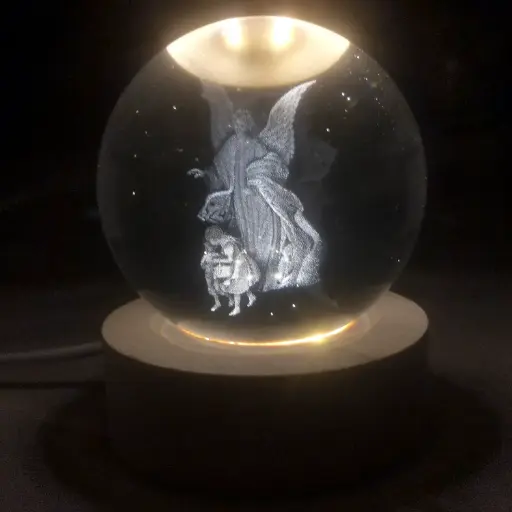 [IMP-129] Lampara Esfera de Vidrio - Ángel de la Guarda (6cm)