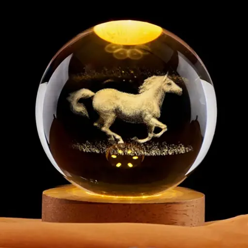 Lampara Esfera de Vidrio - Caballo (6cm)