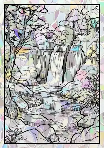 Sticker Suncatcher (Atrapasol) - 014. Cascadas Pacíficas