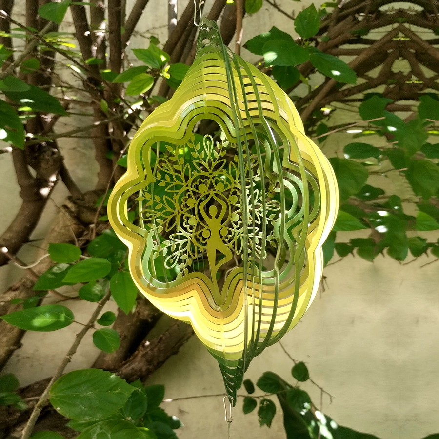 Windspinner Importado 30cm - Mandala verde mujer