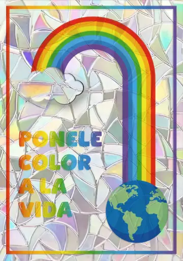 Sticker Suncatcher (Atrapasol) - 055. Ponele Color a la Vida